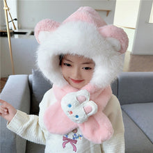 Load image into Gallery viewer, 2 in 1 Cute Cartoon Children&#39;s Warm Plush Hat