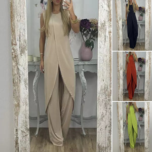 Sleeveless Mature Women Suit