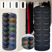 Load image into Gallery viewer, Hanging Multi-Pocket Hat Organizer Holder