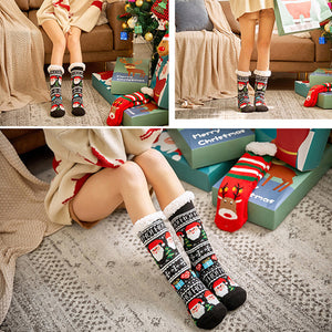 Christmas hot sale reindeer padded cotton socks