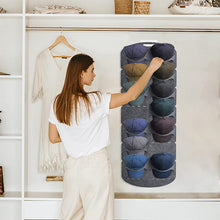 Load image into Gallery viewer, Hanging Multi-Pocket Hat Organizer Holder