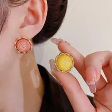 Load image into Gallery viewer, Colorful Textured Circle Earrings