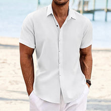 Load image into Gallery viewer, Men&#39;s Solid Color Casual Short Sleeve Shirt