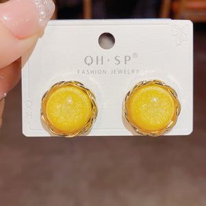 Colorful Textured Circle Earrings