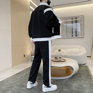 Men's Outfit Casual 2 Piece Contrast Sports Jogging Tracksuits Set