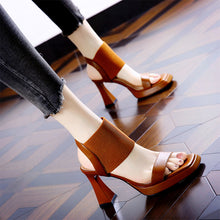 Load image into Gallery viewer, Square Toe High Heeled Sandal