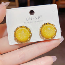 Load image into Gallery viewer, Colorful Textured Circle Earrings