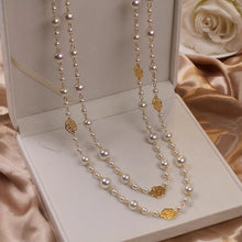 Load image into Gallery viewer, Pearl Flower Long Necklace