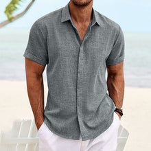 Load image into Gallery viewer, Men&#39;s Solid Color Casual Short Sleeve Shirt