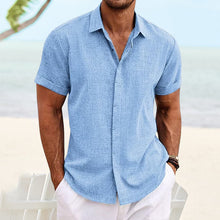Load image into Gallery viewer, Men&#39;s Solid Color Casual Short Sleeve Shirt