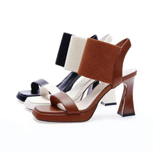 Load image into Gallery viewer, Square Toe High Heeled Sandal