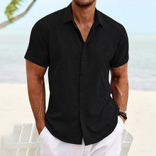 Load image into Gallery viewer, Men&#39;s Solid Color Casual Short Sleeve Shirt