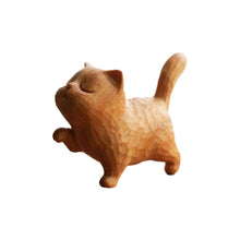 Load image into Gallery viewer, Tiny Cute Wooden Cat
