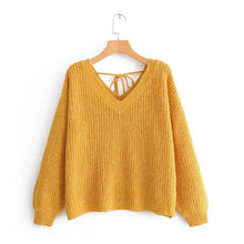 Load image into Gallery viewer, V Neck Drop Shoulder Oversized Sweater
