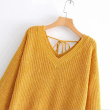 Load image into Gallery viewer, V Neck Drop Shoulder Oversized Sweater