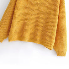Load image into Gallery viewer, V Neck Drop Shoulder Oversized Sweater