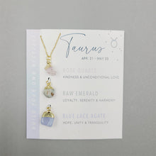 Load image into Gallery viewer, Natural Stone Crystal Zodiac Necklace