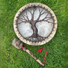 Load image into Gallery viewer, Shamanic Drum &#39;Tree of Life&#39; Instrumental Ornament