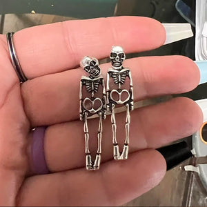 Ghostly Skeleton Exaggerated Punk Earrings