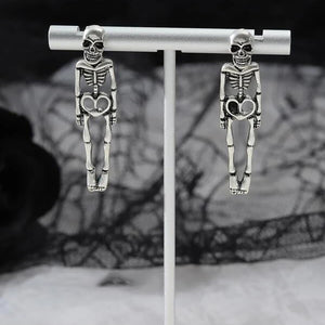 Ghostly Skeleton Exaggerated Punk Earrings