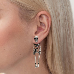 Ghostly Skeleton Exaggerated Punk Earrings