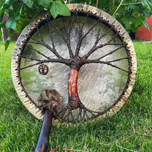 Load image into Gallery viewer, Shamanic Drum &#39;Tree of Life&#39; Instrumental Ornament