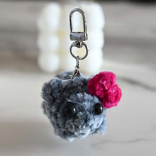 Load image into Gallery viewer, Cute Sad Crochet Hamster Keyring