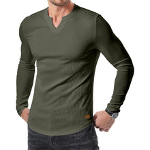 Load image into Gallery viewer, Men's Slim Fit V-Neck Longline Muscle Shirt