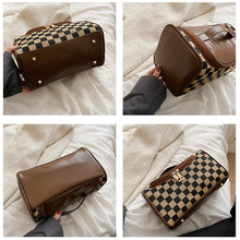 Load image into Gallery viewer, Vintage Checkerboard Pattern Makeup Bag