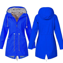 Load image into Gallery viewer, Long waterproof hooded jacket