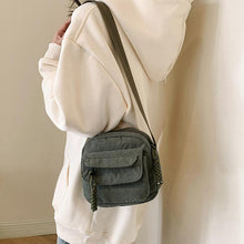 Load image into Gallery viewer, Women's Corduroy Shoulder Bag with Zipper