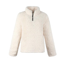 Load image into Gallery viewer, Zipper Collar Faux Fur Teddy Pullover