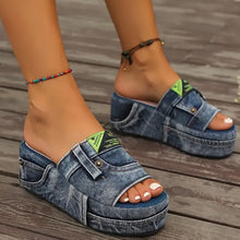 Load image into Gallery viewer, Denim-sandaler for kvinner