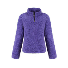 Load image into Gallery viewer, Zipper Collar Faux Fur Teddy Pullover