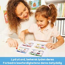 Load image into Gallery viewer, Fonikk-kort - Lær å lese på 20 trinn - Digrafer, CVC-blandinger, lange vokallyder