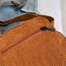 Load image into Gallery viewer, Women's Corduroy Shoulder Bag with Zipper