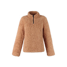 Load image into Gallery viewer, Zipper Collar Faux Fur Teddy Pullover