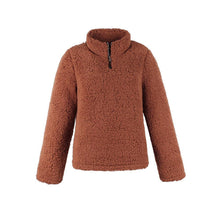 Load image into Gallery viewer, Zipper Collar Faux Fur Teddy Pullover