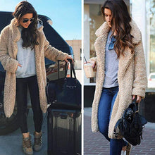 Load image into Gallery viewer, Lapel Teddy Bear Long Overcoat