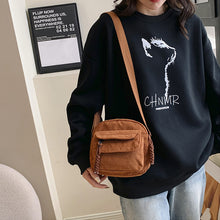 Load image into Gallery viewer, Women's Corduroy Shoulder Bag with Zipper