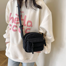 Load image into Gallery viewer, Women's Corduroy Shoulder Bag with Zipper