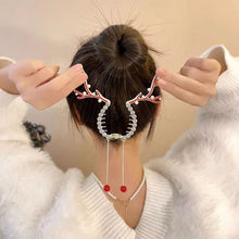 Load image into Gallery viewer, Rhinestone Tassel Ponytail Hair Claw