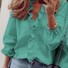 Load image into Gallery viewer, Long-Sleeved Ruffled Women&#39;S Shirt
