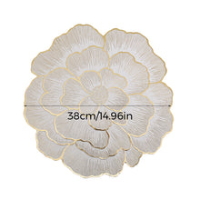 Load image into Gallery viewer, Hollow Out Flower Design Round Placemat Set