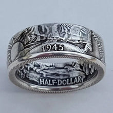 Load image into Gallery viewer, 1945 Engraved Half Dollar Coin Ring