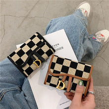 Load image into Gallery viewer, Checkerboard Pattern D Letter Design Card Holder
