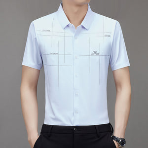 Men’s Ice Silk Business Seamless Shirt