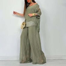 Load image into Gallery viewer, Summer Chiffon Sequined Casual Suit For Women