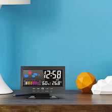 Load image into Gallery viewer, Digital LED Temperature Humidity Monitor Alarm Clock