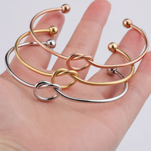 Load image into Gallery viewer, Adjustable Infinity Love Knot Bangle Bracelet